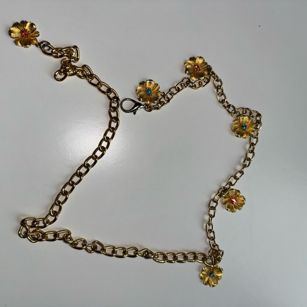 DANA FOLEY - gold flower belt / necklace